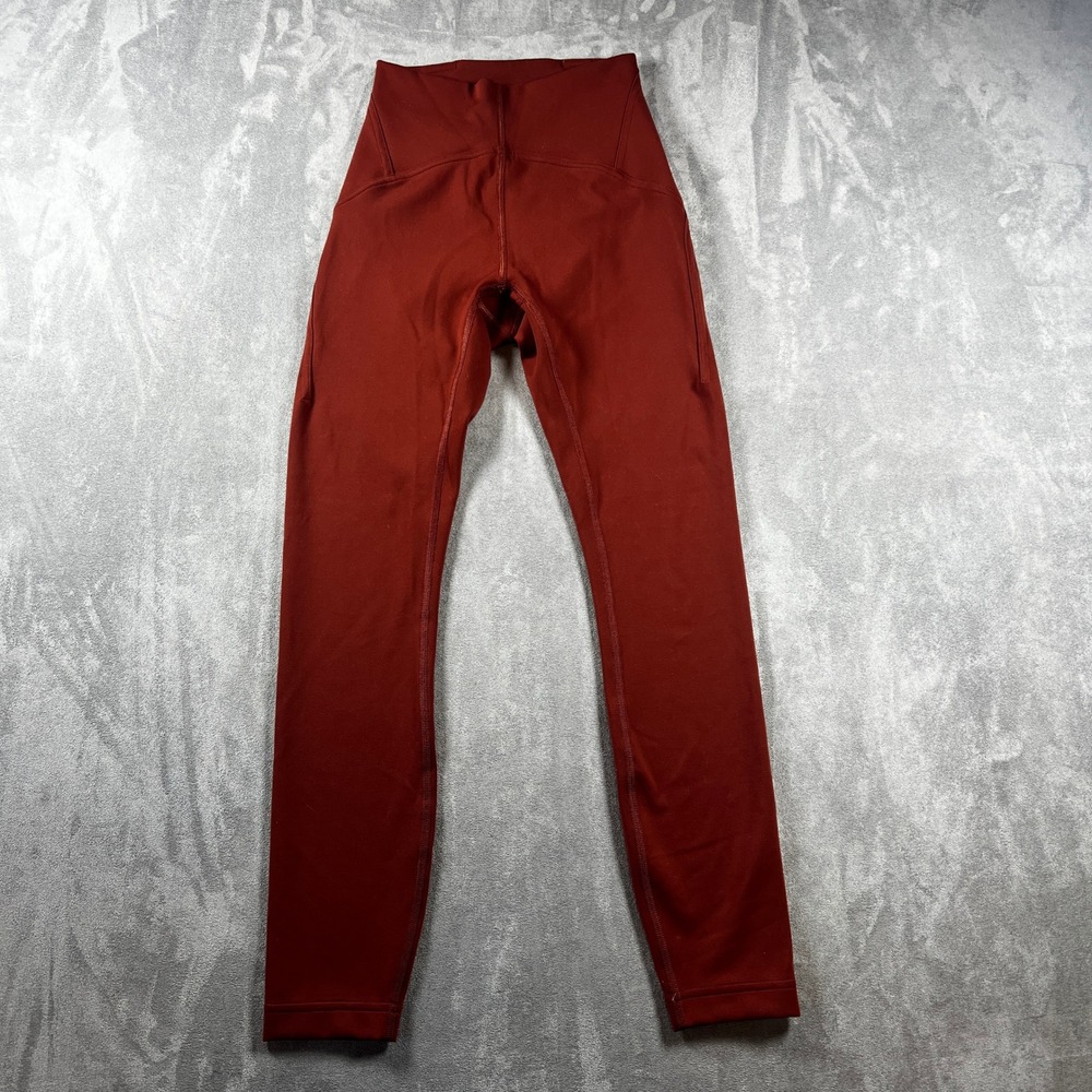 Lululemon InStill 25" High Rise Leggings Red Terracotta SmoothCover Yoga Women